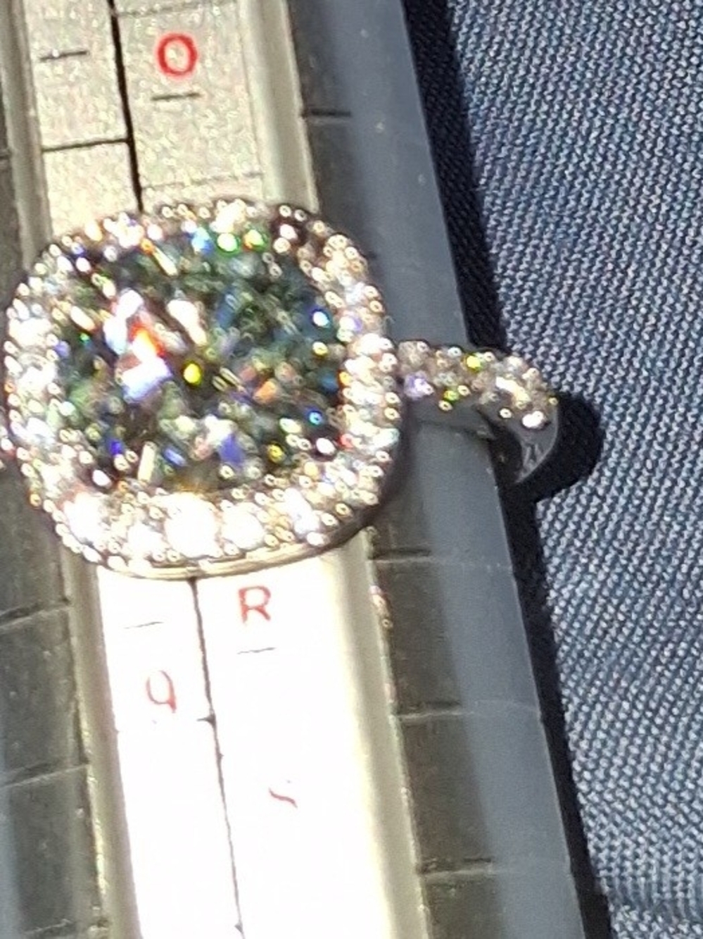 Sparkling Halo Cocktail Ring with Brillent Moisanite - GRA Adjustible size 5-9